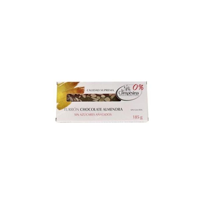 La Campesina Turron Chocolate Almendra Sin Azúcar Añadido 185 Gr Sin Gluten