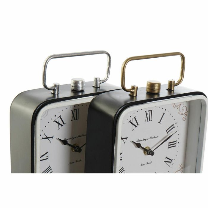 Reloj Sobremesa Chic DKD Home Decor Azul Negro 7 x 27 x 19 cm (2 Unidades) 2 Reloj Sobremesa Chic DKD Home Decor Azul Negro 7 x 27 x 19 cm (2 Unidades) 2