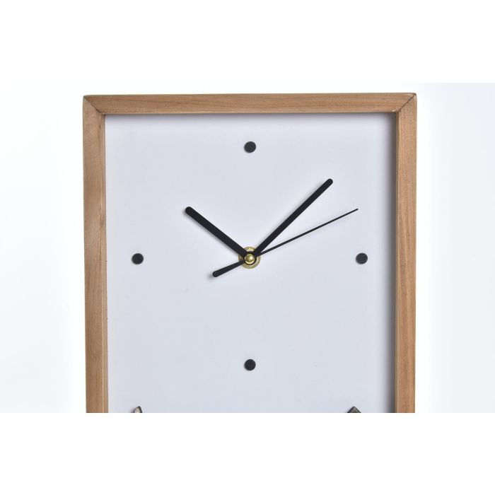 DKD Home Decor Reloj de Pared Colección Casitas Ambiente Urban Blanco Marron 4 x 30 x 20 cm 1