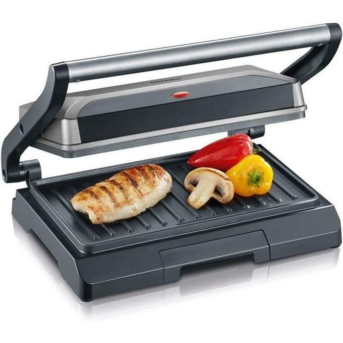SEVERIN KG2394 Parrilla multifunción compacta: carne - paninis - verduras - placas antiadherentes 23x14-5 cm - recogegrasas SEVERIN KG2394 Parrilla multifunción compacta: carne - paninis - verduras - placas antiadherentes 23x14-5 cm - recogegrasas