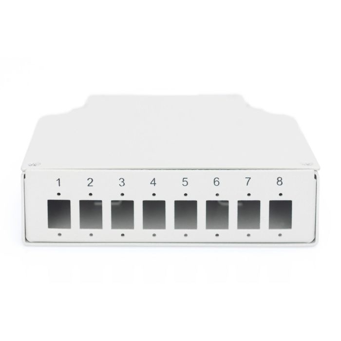 Digitus Caja de Empalme Carril DIN para 8 Acopladores LC/DX, Spleißbox Blanco, 125x130x35mm 2