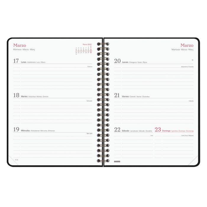 Finocam Agenda Anual Alma Espiral E10-155x212 mm Svh Negro 2025 5