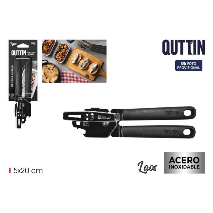 Quttin Abrelatas Multiuso Tenaza Acero Inoxidable Laos - 20 cm Largo x 5 cm Ancho (24 Unidades)