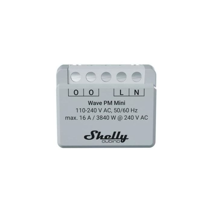 Shelly Relé Interruptor Inteligente Wave PM Mini Z-Wave Inalámbrico, 110-240V, 3840W de Carga Máx.