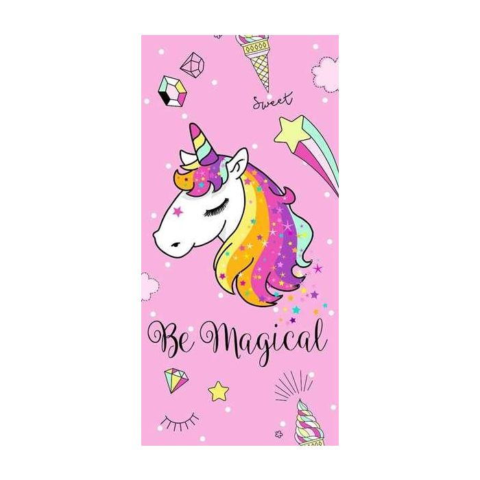 Secaneta Toalla Terciopelo Estampada Magical Rosa 75x150 cm 3