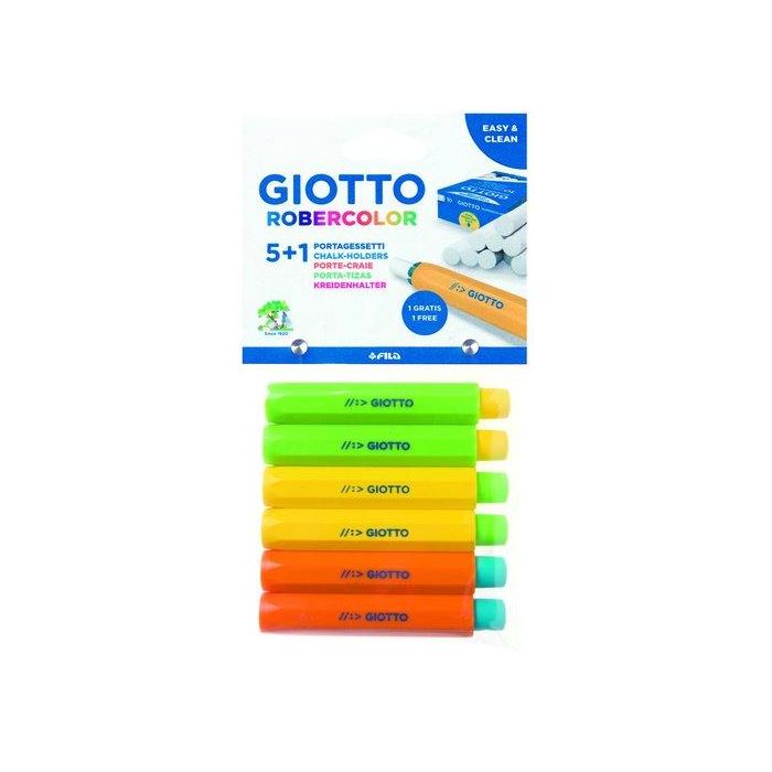 Giotto Portatizas de Plástico Colores Surtidos Blíster 5+1 Ud