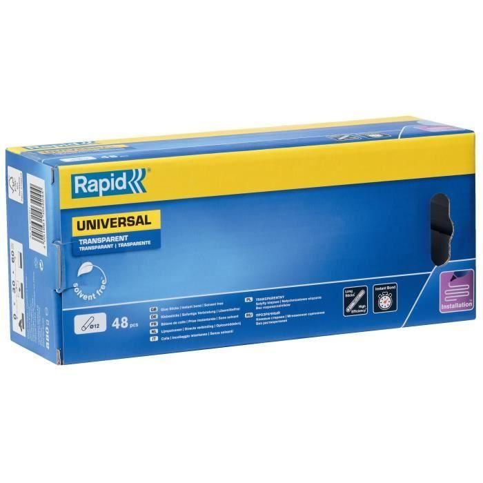 Rapid RAP4051661034244 Pegamento en Barras 12mm x 48 Unidades Transparente con Alto Flujo y Fraguado de 15 Segundos 4