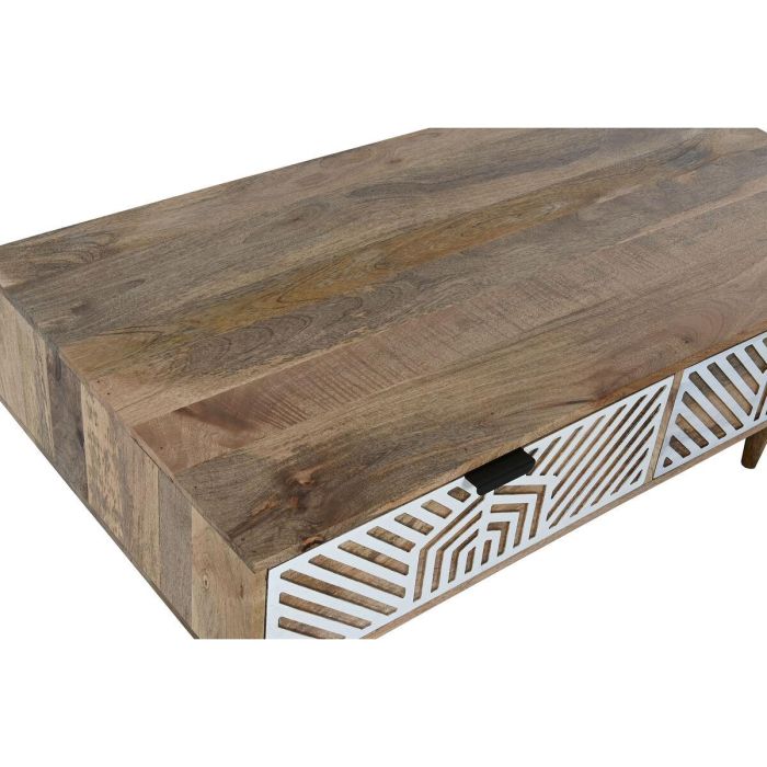 Mesa de Centro Home ESPRIT Blanco Madera de mango 115 x 60 x 40 cm 3 Mesa de Centro Home ESPRIT Blanco Madera de mango 115 x 60 x 40 cm 3