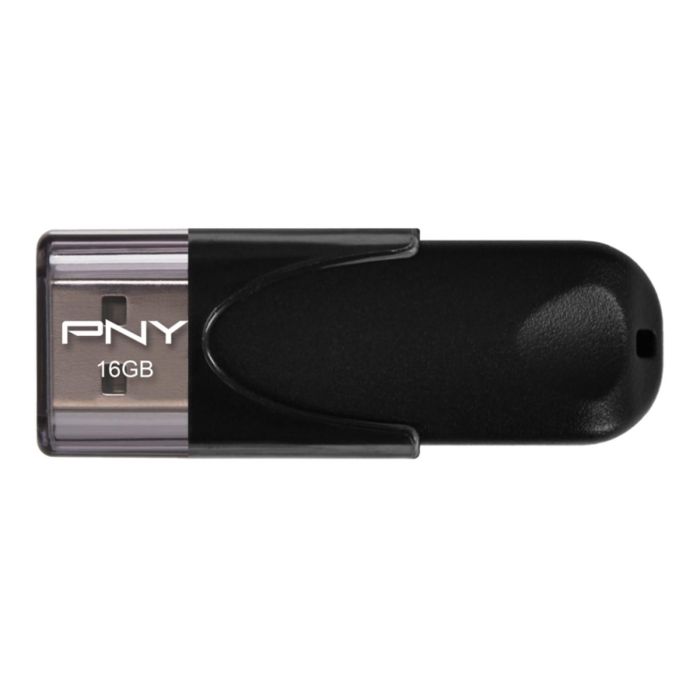 PNY Attaché 4 USB 2.0 de 16GB, Velocidad de Lectura 25 MB/s, Factor de Forma Tapa, Color Negro