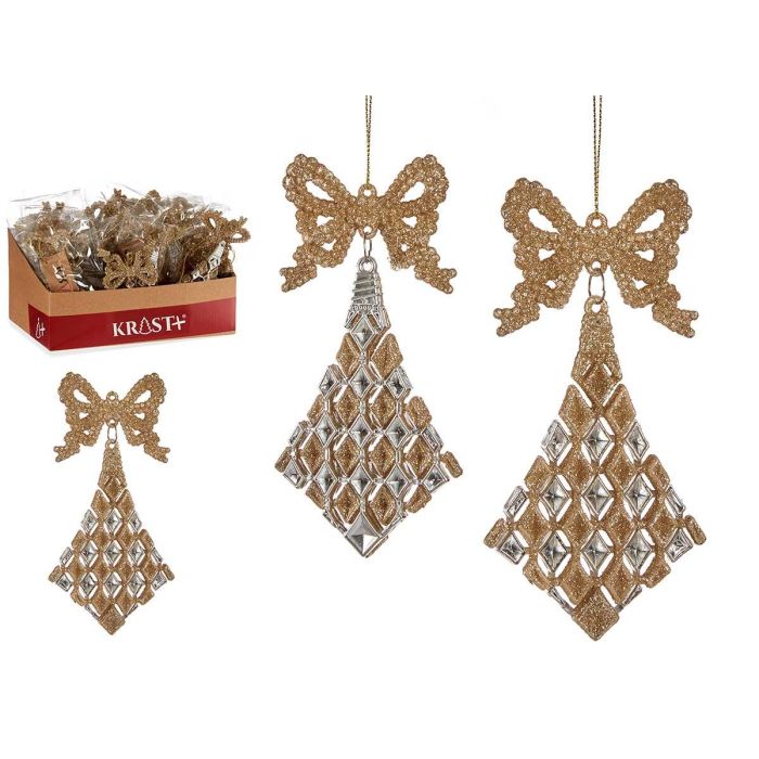 Adorno Árbol Navidad Rombos Lazo Champagne Krist+ 7.5x15.5x1 cm (48 Unidades) Adorno Árbol Navidad Rombos Lazo Champagne Krist+ 7.5x15.5x1 cm (48 Unidades)