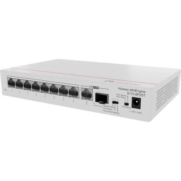HUAWEI eKit Switch S110 Series 8 Puertos 10/100/1000BASE-T PoE+ 1 SFP Plug & Play AC 2 HUAWEI eKit Switch S110 Series 8 Puertos 10/100/1000BASE-T PoE+ 1 SFP Plug & Play AC 2