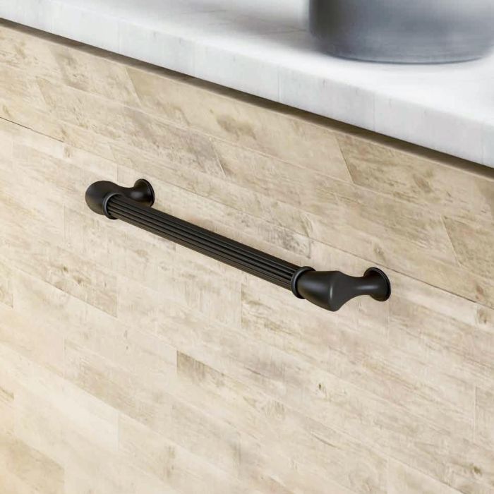 Emuca Lote de 20 tiradores para mueble Suez, L184mm, intereje 160mm, Aluminio, Pintado negro 3