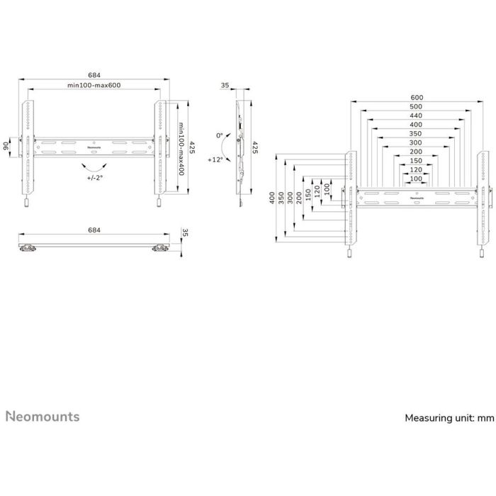 Soporte TV Neomounts 12597271000 40-82" 40" 42" 86" 70 Kg 11