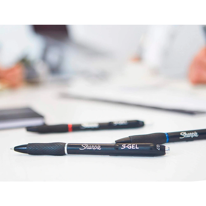 Sharpie Bolígrafo S-Gel Punta Media 0.7 mm Tinta Gel Roja Antimanchas (Set de 12) (Set de 12) 3