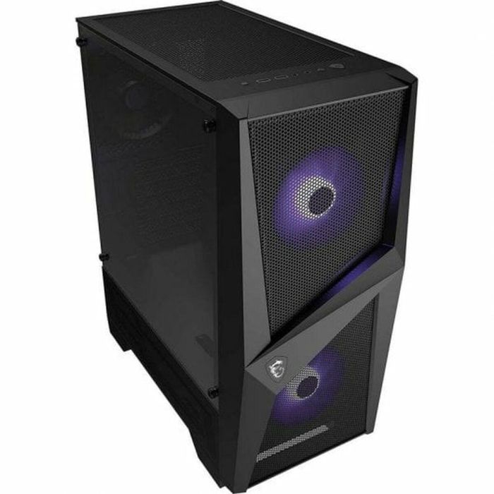 MSI MAG Forge 100M Midi Tower Negro Transparente con Iluminación Púrpura y Panel de Vidrio Templado para PC Gaming 7