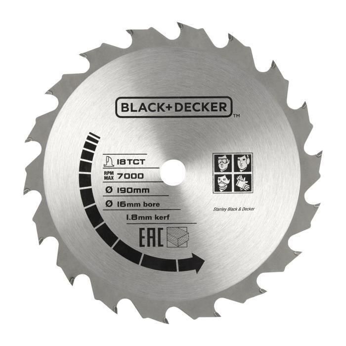 Black & Decker CS1250LA Sierra circular 1250W, disco 190mm, profundidad corte 66mm (90°) / 42mm (45°) 2