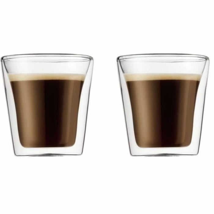 Bodum Juego de 2 Vasos Cantimplora Doble Pared 0.1 L Transparente 0 Bodum Juego de 2 Vasos Cantimplora Doble Pared 0.1 L Transparente 0