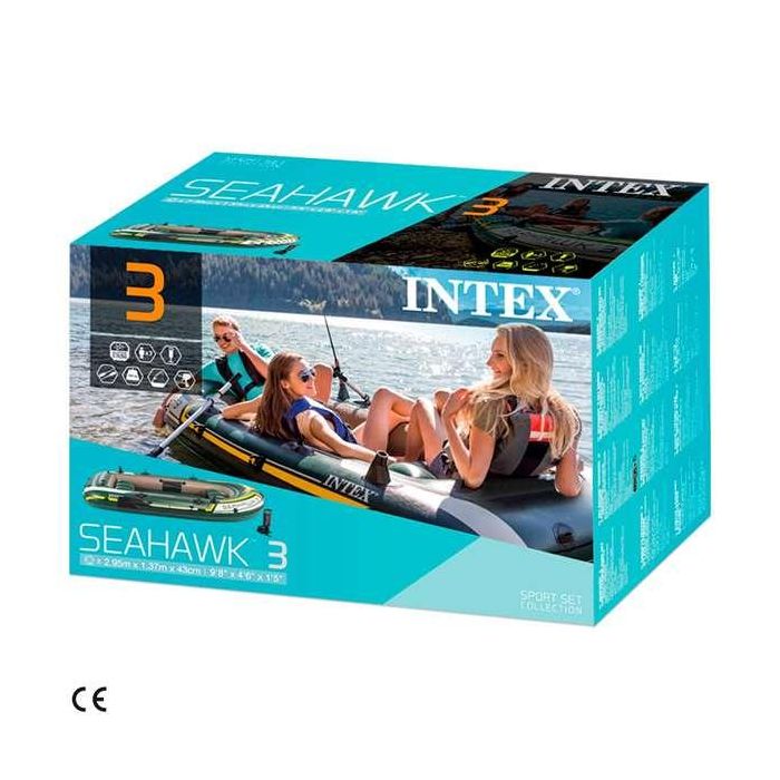 Barco camaras seahawk 3 personas con 2 remos aluminio y bomba 295x137x43 cm. 4 Barco camaras seahawk 3 personas con 2 remos aluminio y bomba 295x137x43 cm. 4