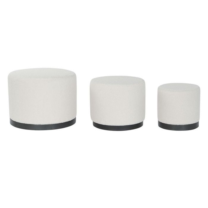 Reposapiés DKD Home Decor Blanco Negro Poliéster Madera MDF Scandi 60 x 60 x 45 cm (3 Unidades) 0 Reposapiés DKD Home Decor Blanco Negro Poliéster Madera MDF Scandi 60 x 60 x 45 cm (3 Unidades) 0