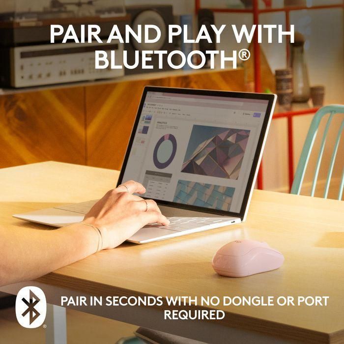 Logitech M240 Ratón Bluetooth Silencioso, 90% Menos Ruido de Clic, 18 Meses Autonomía de Batería, Diseño Ambidextro y Compacto para Viaje 3
