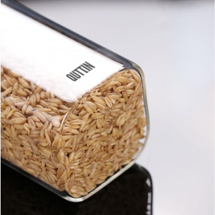 Quttin Tarro de Boro Cuadrado con Tapa de Bambú, 8x11 cm, 480 ml (12 Unidades) 1