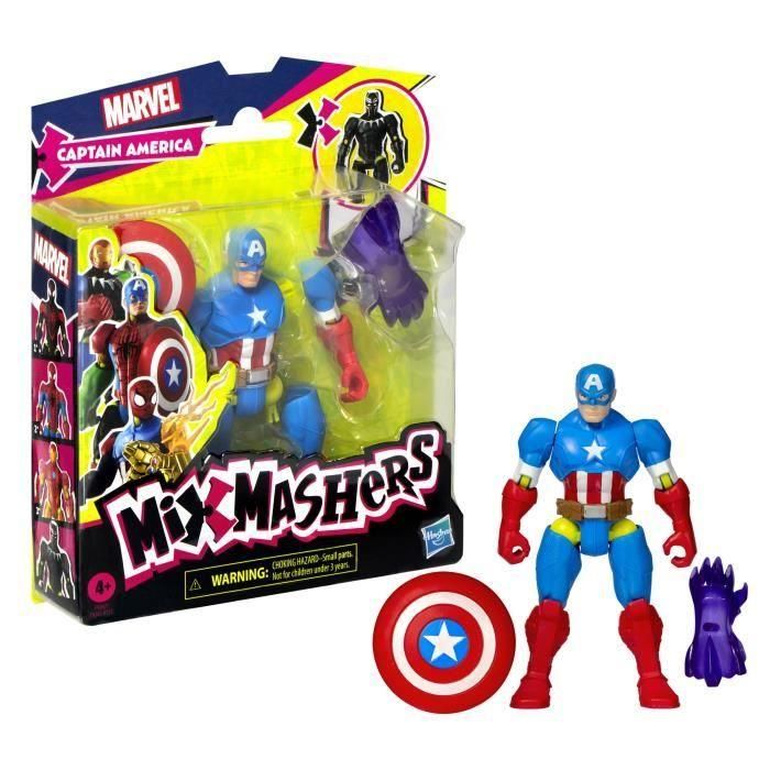 Figura de Capitán América de Marvel Avengers MixMashers para combinar y combinar con accesorios