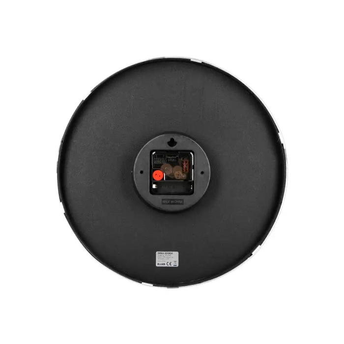 Q-connect Reloj de Pared Analógico Plateado Silencioso 305x305x40mm 3