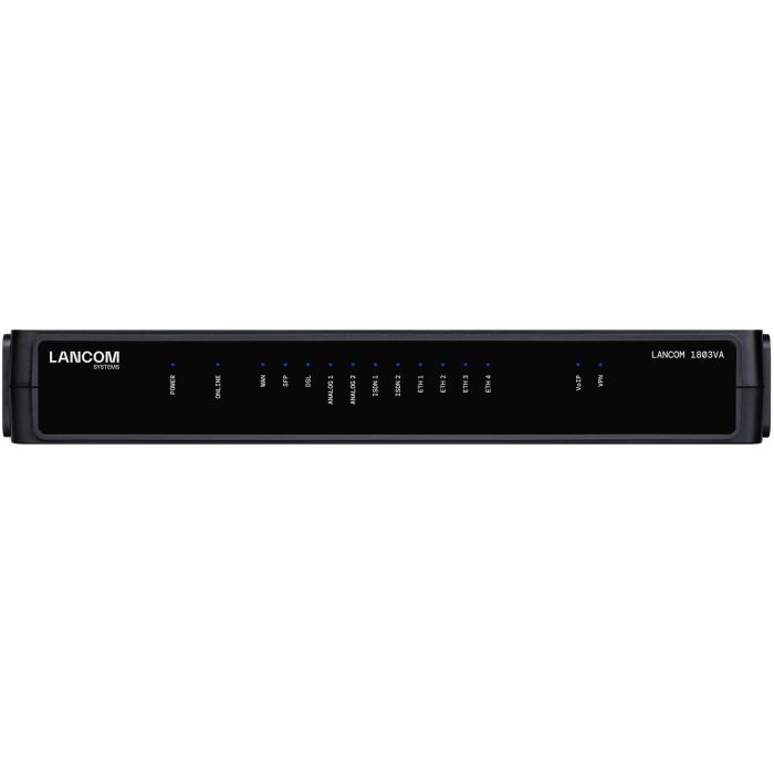 LANCOM 1803VA Router VPN Negro con 5 Puertos Ethernet, Firewall, Soporte VLAN y Voz IP (VoIP) 0 LANCOM 1803VA Router VPN Negro con 5 Puertos Ethernet, Firewall, Soporte VLAN y Voz IP (VoIP) 0