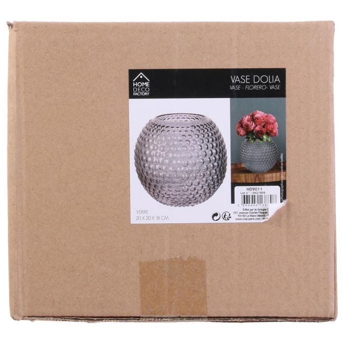 Jarrón Gris Home Deco Factory diámetro 20 cm altura 18 cm  1