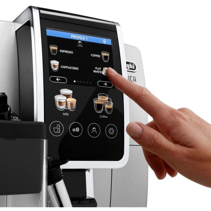 DeLonghi Máquina espresso Dinamica ECAM 380.85.SB, Totalmente automática, 1.8 L, Molinillo integrado, Negro, Plata 1