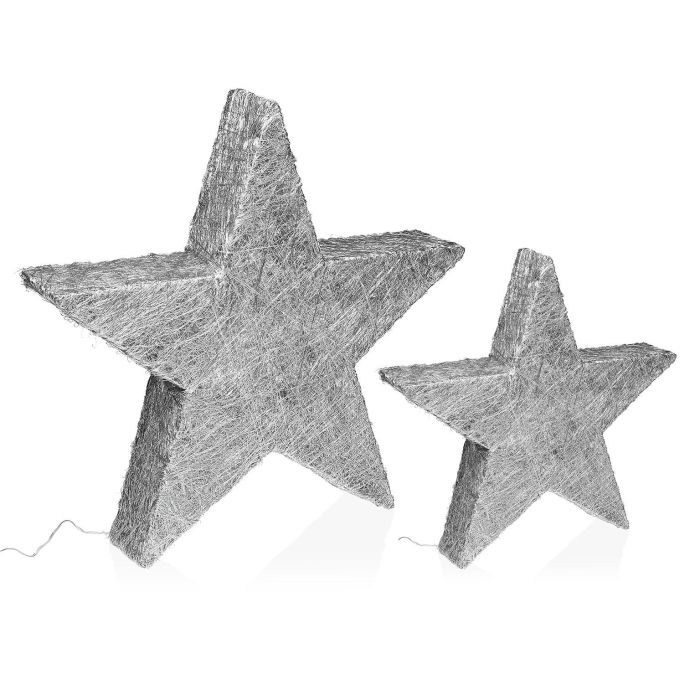 Estrella Plateada En 3D Luminosa 50Cm Versa (2 Unidades) 2 Estrella Plateada En 3D Luminosa 50Cm Versa (2 Unidades) 2