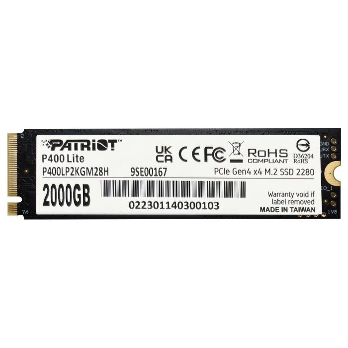Patriot SSD P400 Lite 2 TB M.2 NVMe PCIe 4.0 x4 SSD 2280 Negro/Blanco 4
