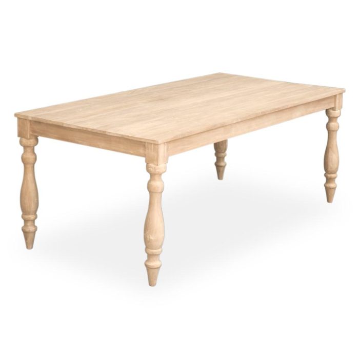Mesa de Comedor Home ESPRIT Blanco madera de teca 195 X 97 X 77 cm 1