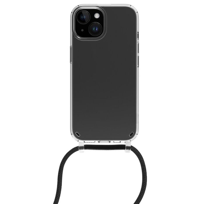 Muvit Funda Recycletek para Apple iPhone 15, Transparente Ecoamigable con Cordón Resistente, Fabricada con Material Reciclado, Certificación GRS 11