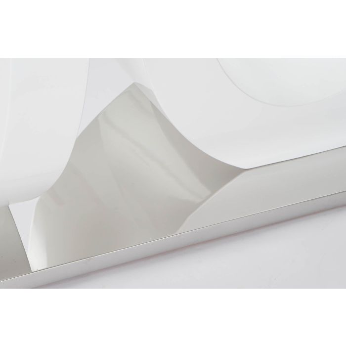 DKD Home Decor Mesa Comedor Blanco Transparente Cristal MDF 90 x 75 x 160 cm