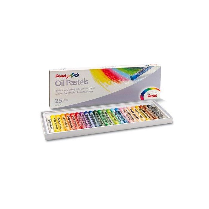 Pentel Lápices Oil Pastel Caja de 25 Colores Surtidos