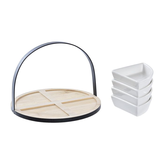 Tabla Aperitivo Loft DKD Home Decor Negro Natural 21.5 x 14 x 21.5 cm Set de 5 2 Tabla Aperitivo Loft DKD Home Decor Negro Natural 21.5 x 14 x 21.5 cm Set de 5 2