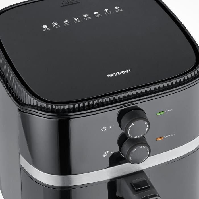 Freidora de aire caliente SEVERIN FR2452 - 5L - Freidora sin aceite - Multicocina - Tiempo regulable y termostato - Negra 2 Freidora de aire caliente SEVERIN FR2452 - 5L - Freidora sin aceite - Multicocina - Tiempo regulable y termostato - Negra 2