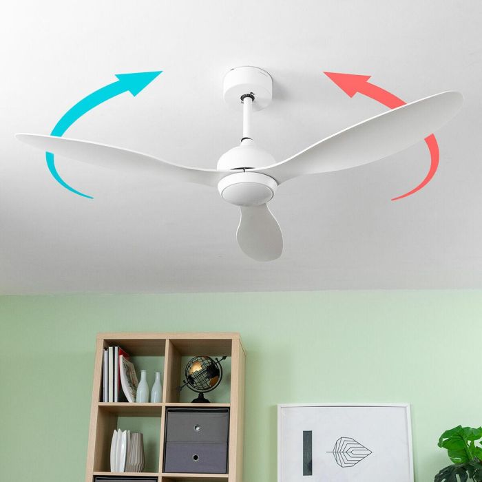 Ventilador de Techo con Luz LED y 3 Aspas ABS Flaled InnovaGoods Blanco 36 W 52" Ø132 cm 5