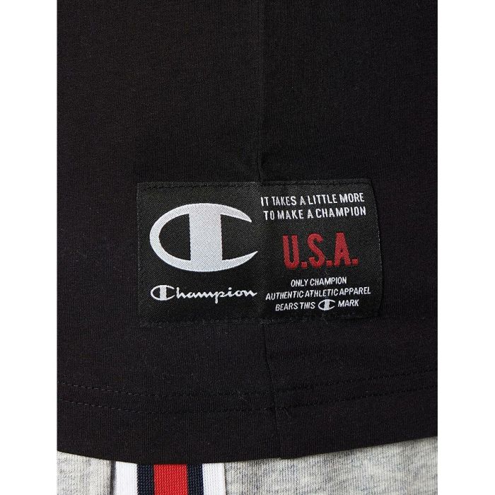 Camiseta de Manga Corta Hombre Champion Crewneck Negro L 5