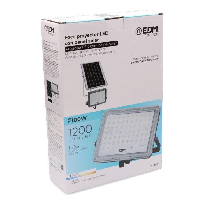 Foco proyector solar slim 100 W 1.200lm 6.500k 4 Foco proyector solar slim 100 W 1.200lm 6.500k 4