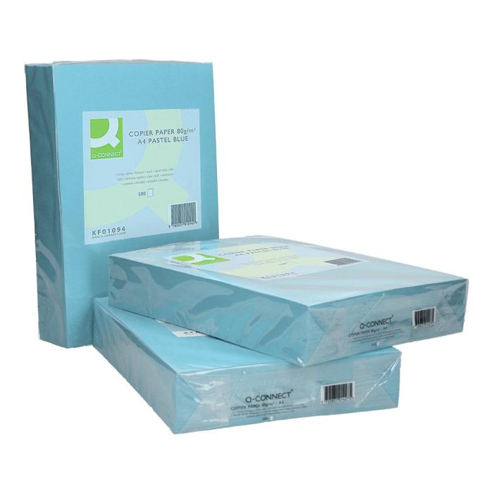 Papel Color Q-Connect Din A4 80 gr Celeste Paquete De 500 Hojas 3