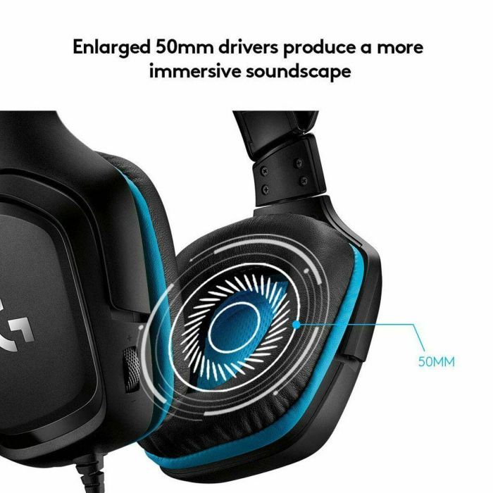 Auriculares con Micrófono Gaming Logitech 981-000770 Azul Negro 49