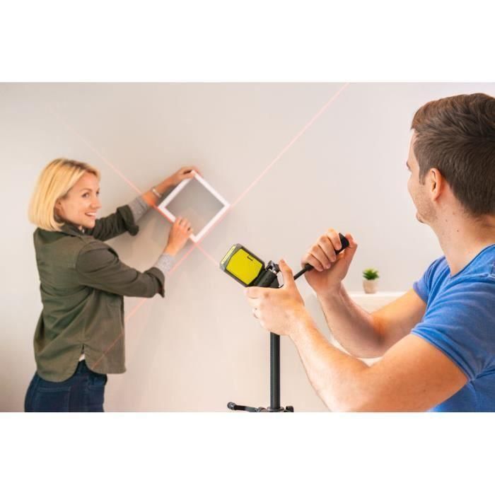 Ryobi RBCLLR1 Láser de línea cruzada roja Alcance 10m, Precisión ±0,5 mm, Incluye Pinza y 2 Pilas