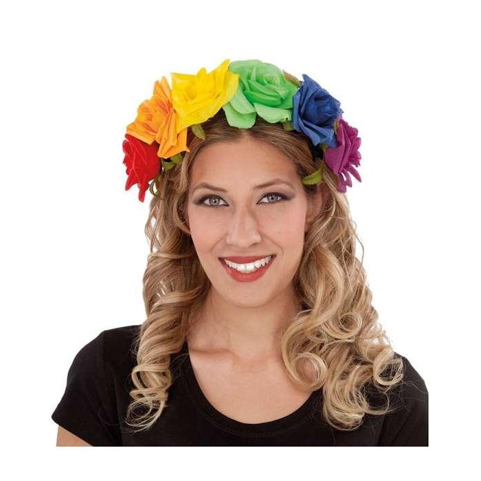 Diadema flores arco iris talla única Diadema flores arco iris talla única