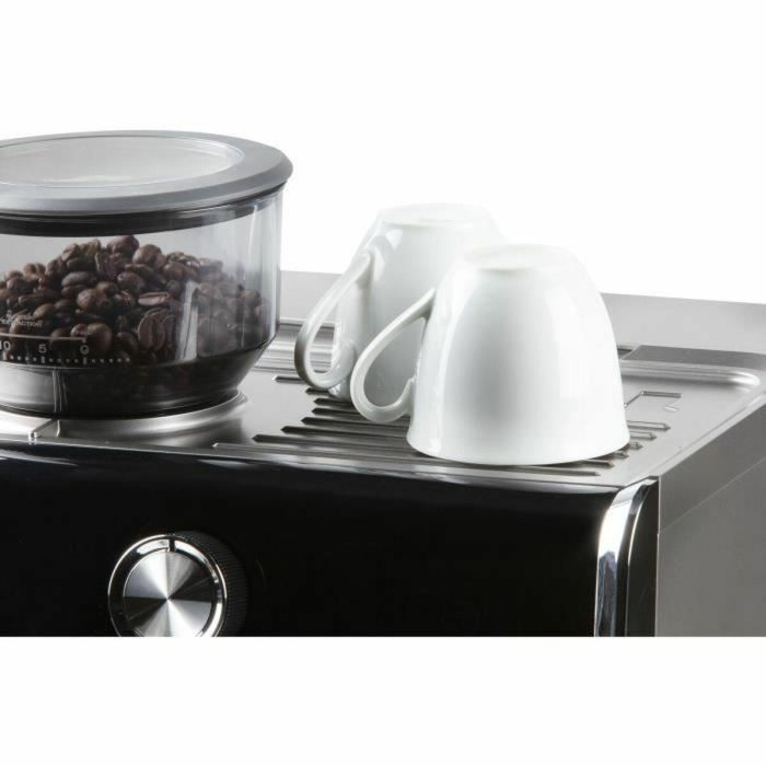 Domo DO720K Cafetera Espresso Semiprofesional con Molinillo Integrado, 1500W, 15 Bares, 1 o 2 Tazas, 30 Configuraciones 4