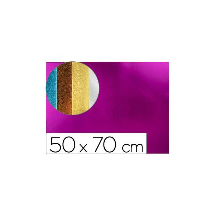 Goma Eva Liderpapel 50x70 cm Espesor 2 mm Metalizada Rosa 10 unidades