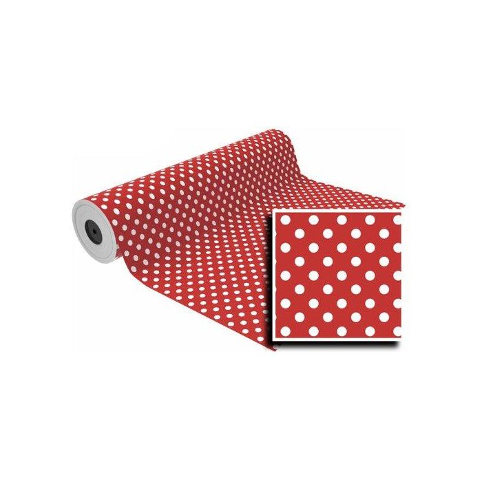 Papel De Regalo Bobina Basika 62 Cm X 80 M (4 Kg Aprox.) Lunares (Ln1501-Ai 62 Cm)