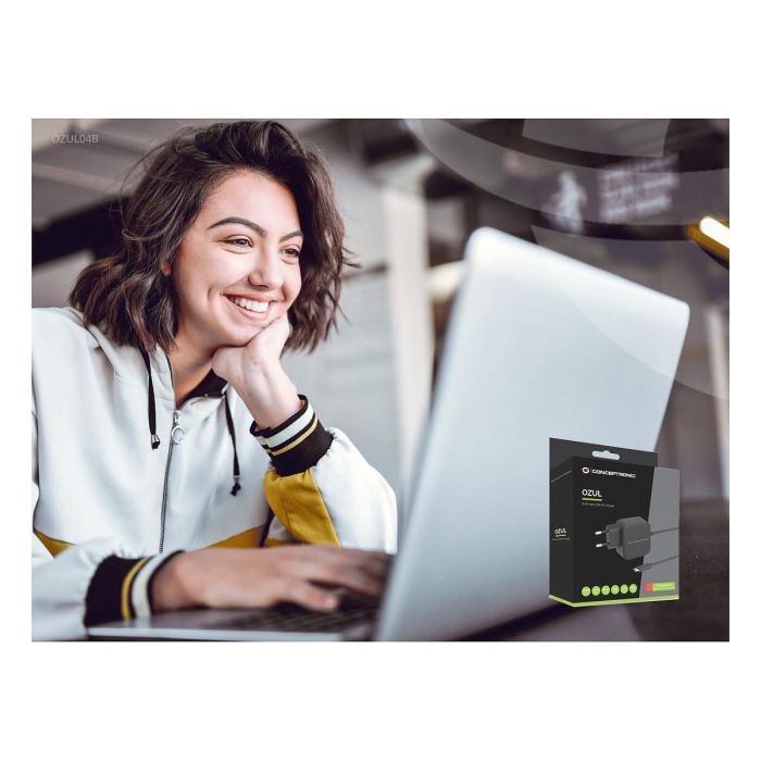 Conceptronic OZUL04BE Cargador Pared USB PD GaN 67W USB-C con Cable Incorporado 180cm Negro 4 Conceptronic OZUL04BE Cargador Pared USB PD GaN 67W USB-C con Cable Incorporado 180cm Negro 4