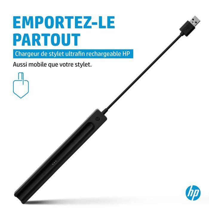 HP Cargador Recargable Slim Pen con Cable USB para Carga Fácil y Rápida 10